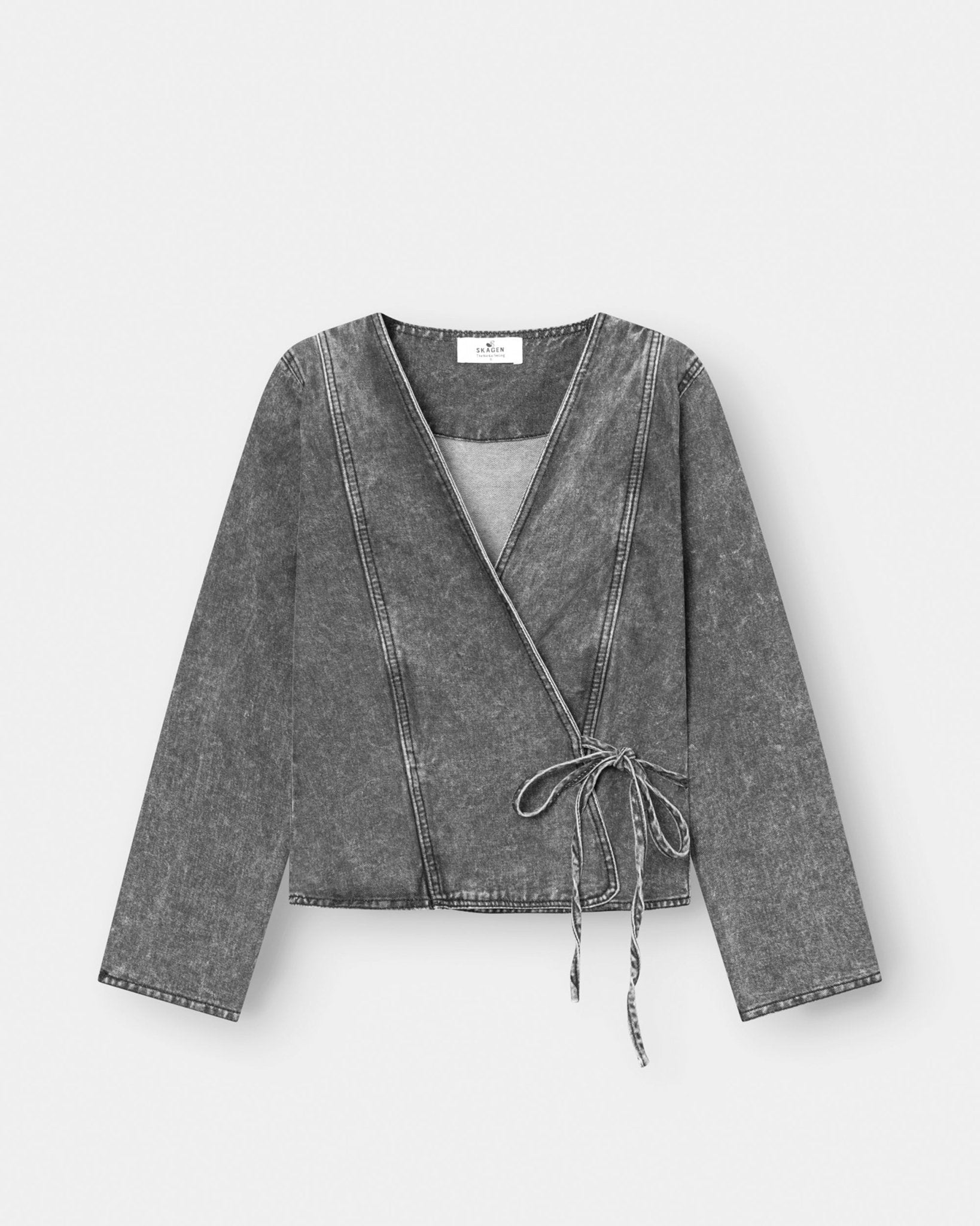 Denim Tie Shirt Washed Grey | Skagen - clothing.dk